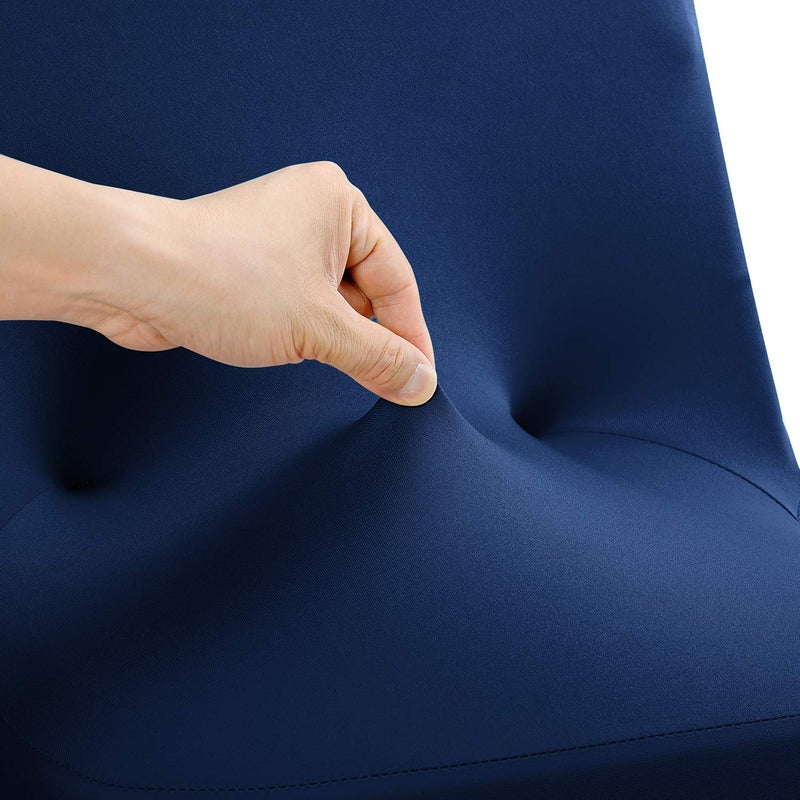 Peomeise Stretch Spandex Folding Chair Cover for Wedding Party Dining Banquet Event (Navy,12pcs) - Image 2